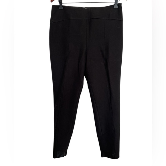 Hugo Boss Chic Black Leggings trouser formal pants with faux leather size 8 - Picture 1 of 8